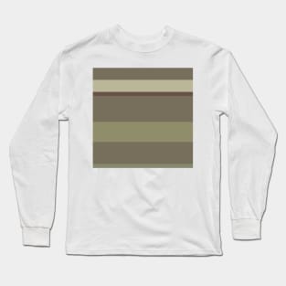 A pretty palette of Purplish Brown, Grey Brown, Camouflage Green, Sage and Artichoke stripes. Long Sleeve T-Shirt